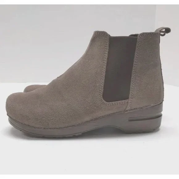 Sanita Taupe Suede Ankle Booties - Picture 3 of 12